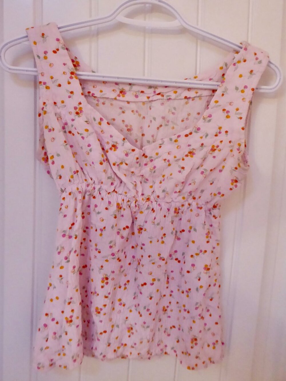 Cute Y2K Pink Fruit Patterned Top
